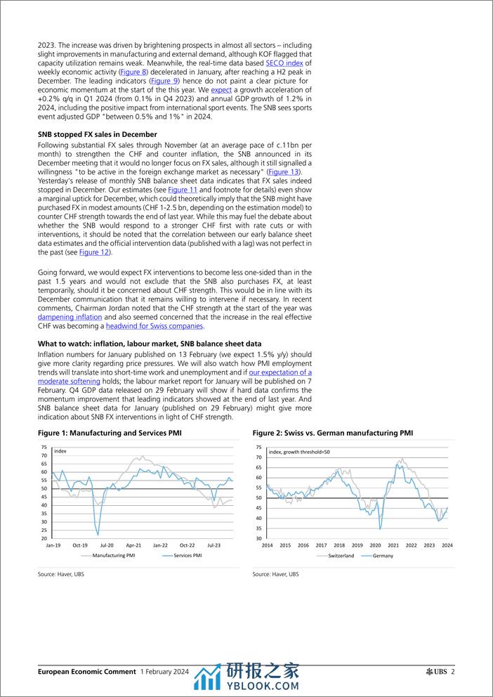 UBS Economics-European Economic Comment _Switzerland PMI recovery stalls,...-106273332 - 第2页预览图