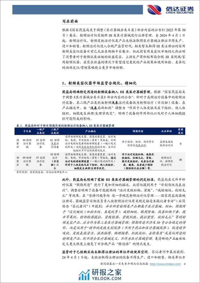 美护行业专题系列之六：合规监管趋势下关注射频增长机会-240410-信达证券-12页 - 第4页预览图