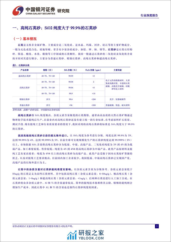 中国银河：非金属材料行业深度报告-高纯石英砂高景气持续-国产替代进程加速 - 第3页预览图