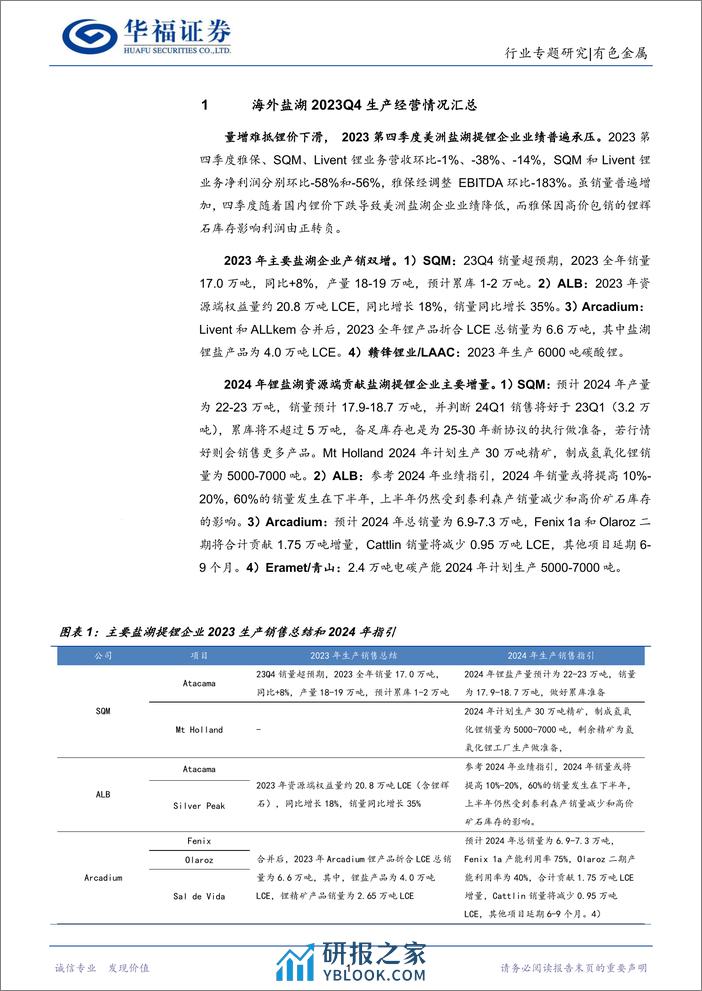 锂行业专题研究：2023Q4海外盐湖跟踪，量增难抵锂价下滑，南美盐湖远期供给不确定加强-240306-华福证券-29页 - 第3页预览图