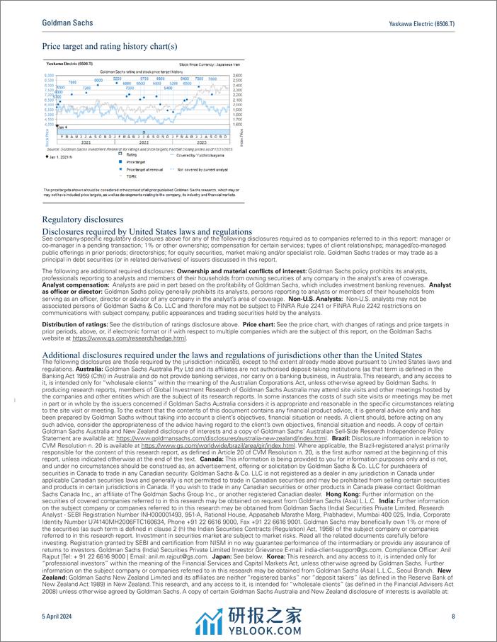 Yaskawa Electric (6506.T)_ Earnings Review_ FY23 operating profits_FY24 guidance in line; raising GSe_TP to reflect weak yen,...(1) - 第8页预览图