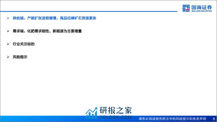 磷矿石行业专题报告：2024年供需紧张局面仍将延续-240306-国海证券-39页 - 第7页预览图