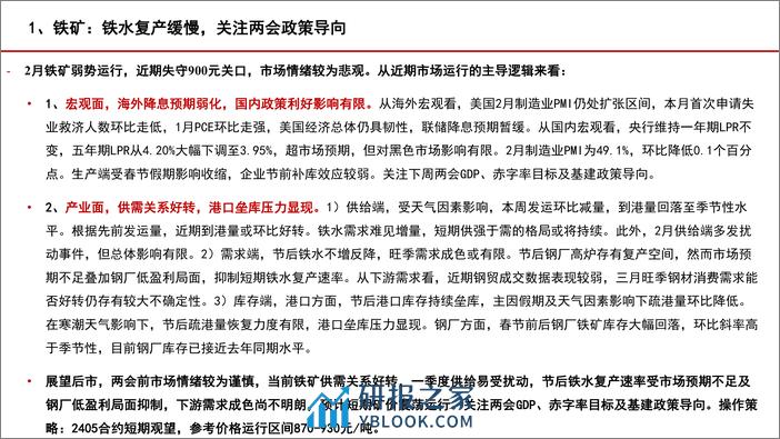 铁矿&废钢月度报告：铁水需求低迷，关注两会政策导向-20240303-中信建投期货-22页 - 第3页预览图