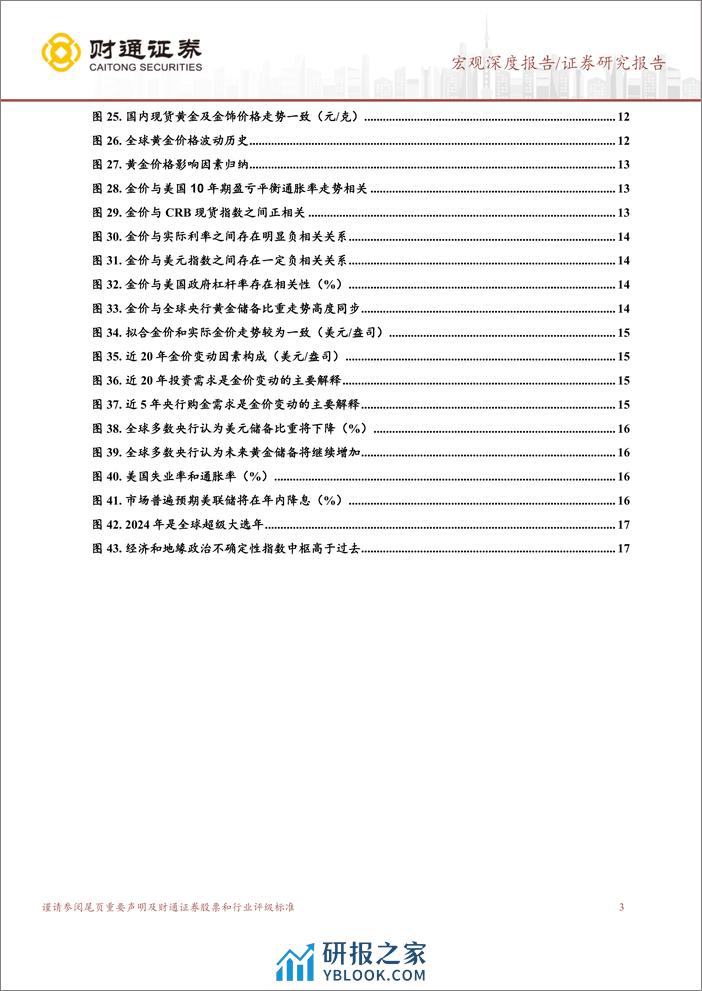 大宗商品分析框架系列之一：黄金还能涨多久？-240409-财通证券-18页 - 第3页预览图