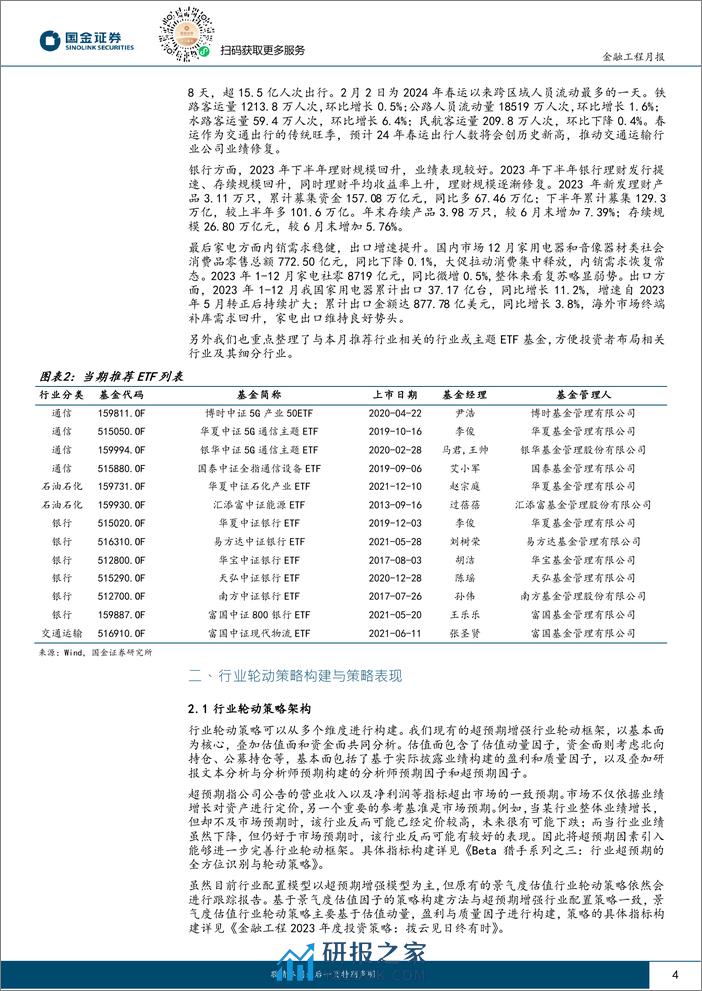 量化行业配置：超预期行业轮动策略一月份超额达5.52%-20240206-国金证券-11页 - 第4页预览图