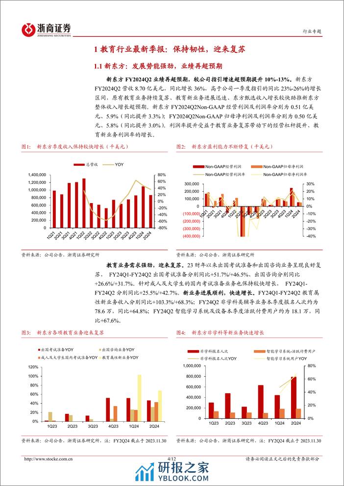 教育行业专题报告：从最新财报看当下教育：需求韧性和格局改善的继续演绎 - 第4页预览图