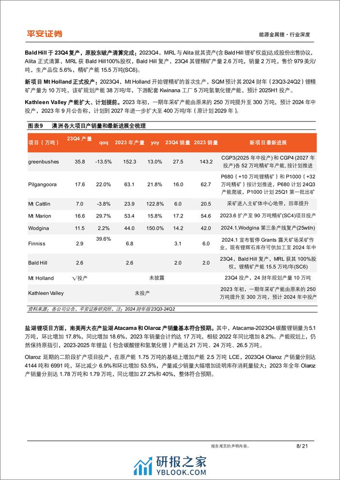 有色与新材料行业新能源材料锂系列(四)：锂资源基本面的重新审视，无近忧而有远虑-240319-平安证券-21页 - 第8页预览图