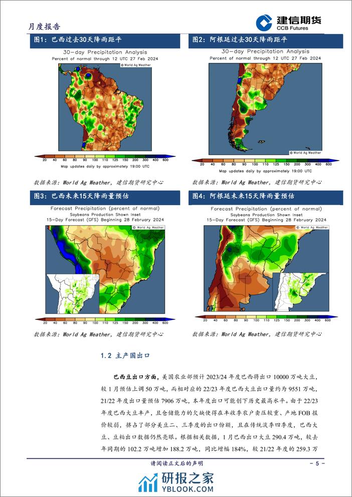 豆粕月报：利空相继落地 豆粕磨底-20240302-建信期货-15页 - 第5页预览图