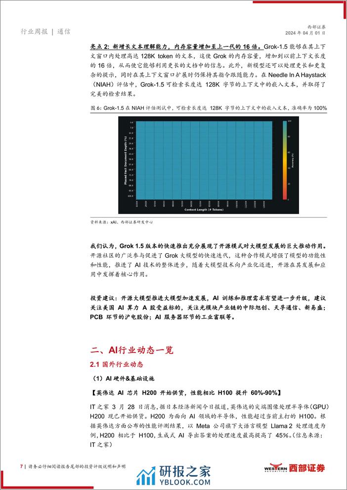 AI行业跟踪20期：OFC2024光通信技术创新升级，开源大模型能力再上台阶-240401-西部证券-12页 - 第7页预览图