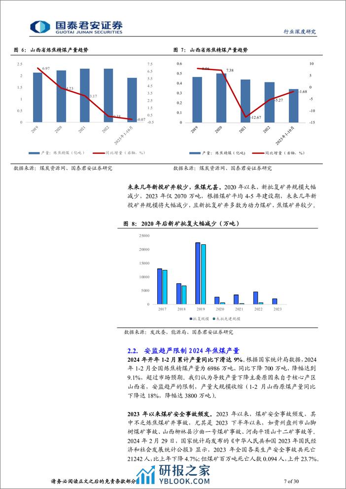 炼焦煤行业深度之一：焦煤价格或已见底，存在反转可能-240410-国泰君安-30页 - 第7页预览图