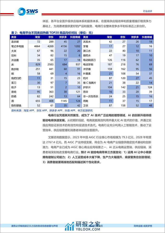 商贸零售行业2023Q4互联网电商业绩总结与2024年展望：专注核心业务投入，电商回归增长竞争-240409-申万宏源-23页 - 第7页预览图