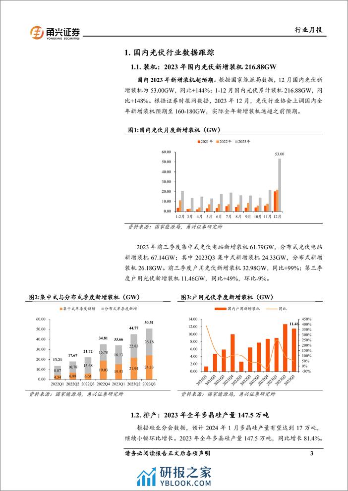 光伏行业月报：受年末淡季影响，组件出口环比下降-20240220-甬兴证券-14页 - 第3页预览图