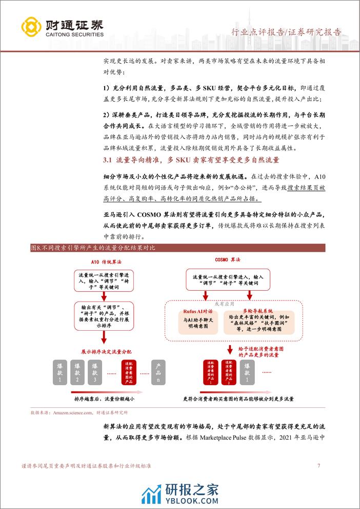 跨境电商行业专题：亚马逊流量算法变更，平台生态迎来再平衡-240408-财通证券-10页 - 第7页预览图