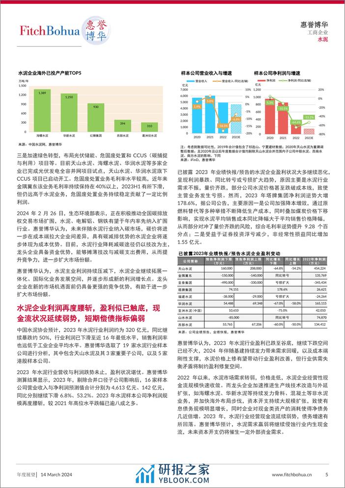 惠誉博华2024年信用展望-水泥-9页 - 第5页预览图