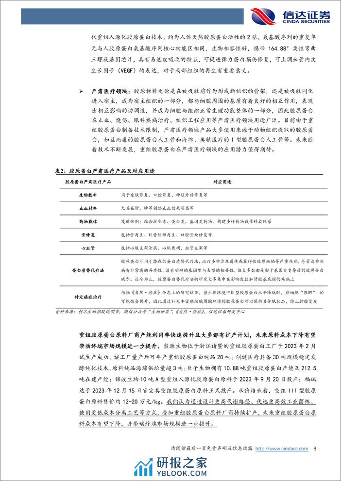 信达证券：胶原蛋白专题系列之一-为什么看好重组胶原蛋白赛道？ - 第8页预览图