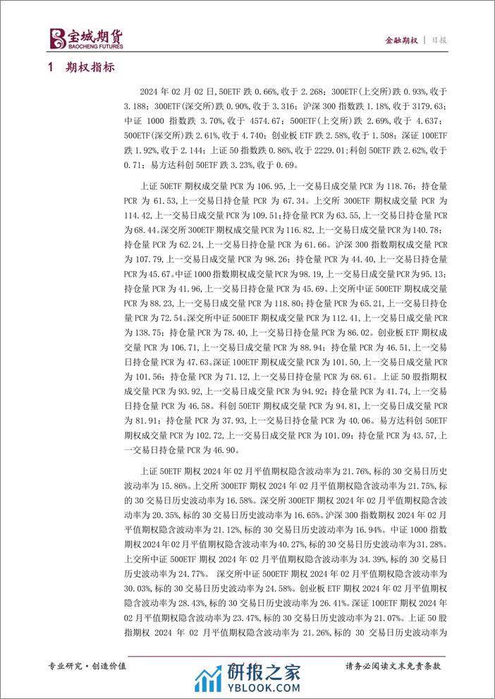 金融期权：市场情绪偏弱，股指继续筑底-20240202-宝城期货-16页 - 第2页预览图