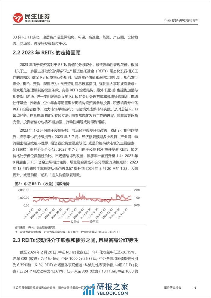 REITs专题研究报告（一）：REITs政策逐渐丰富，流动性问题有望改善-20240228-民生证券-23页 - 第6页预览图