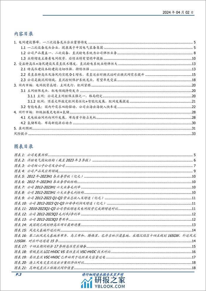 许继电气-000400.SZ-一二次设备龙头企业，柔直放量业绩弹性高-20240402-国盛证券-34页 - 第3页预览图