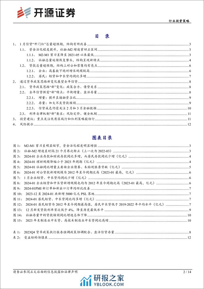 2月银行业投资策略：把握信贷供需新特点，关注优质区域行-20240218-开源证券-14页 - 第2页预览图