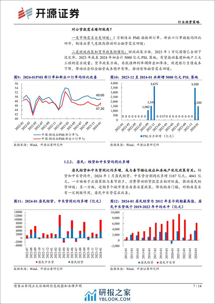 2月银行业投资策略：把握信贷供需新特点，关注优质区域行-20240218-开源证券-14页 - 第7页预览图