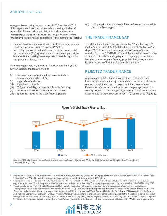ADB：2023年贸易融资缺口、增长和就业调查报告（英文） - 第2页预览图