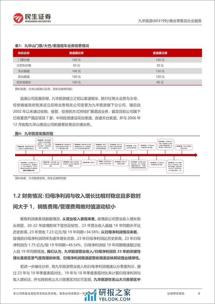 深度报告-20240311-民生证券-九华旅游-603199.SH-首次覆盖报告_交通优化强化客流接待能力_业绩弹性带来高成长空间_27页_2mb - 第5页预览图