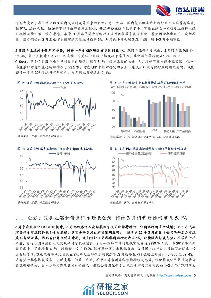 2024年3月经济数据展望：春节错位或拖累3月工业出口增速，但Q1GDP仍有望超5%25-240410-信达证券-17页 - 第6页预览图