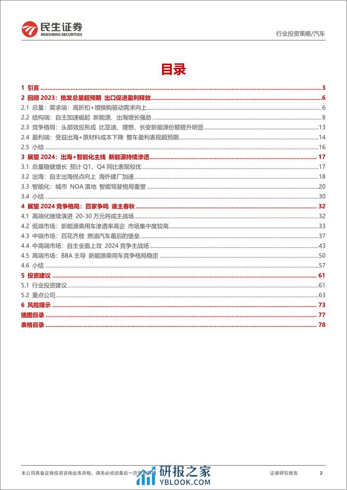 乘用车整车行业2024年投资策略报告（回顾2023年、展望2024年、行业格局等） - 第2页预览图