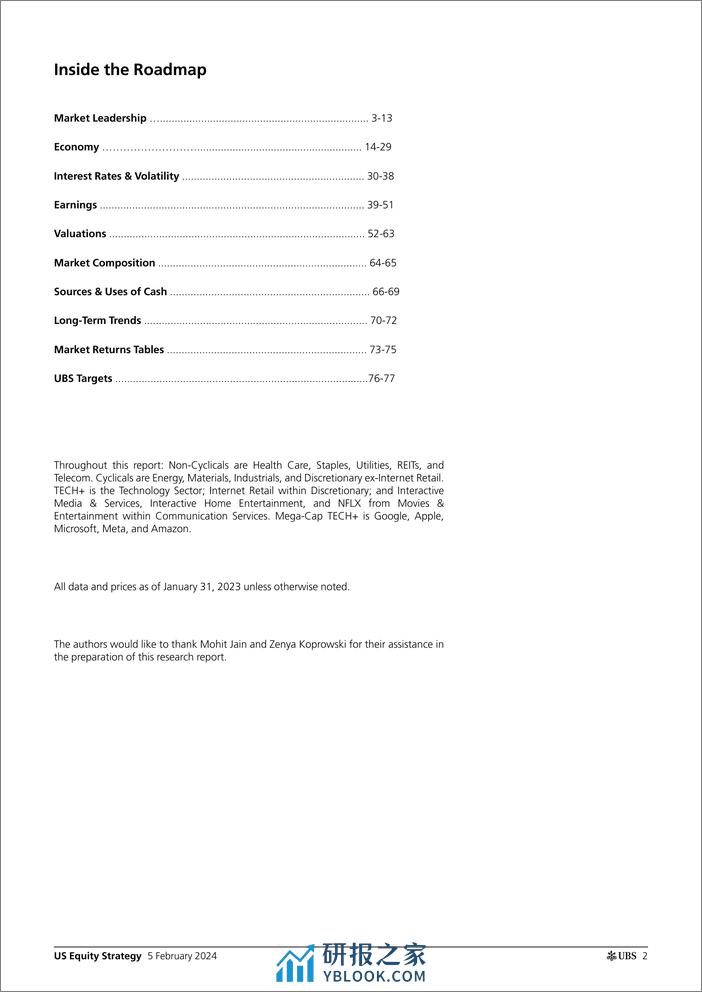 UBS Equities-US Equity Strategy _Roadmap - February 2024_ Golub-106346666 - 第2页预览图