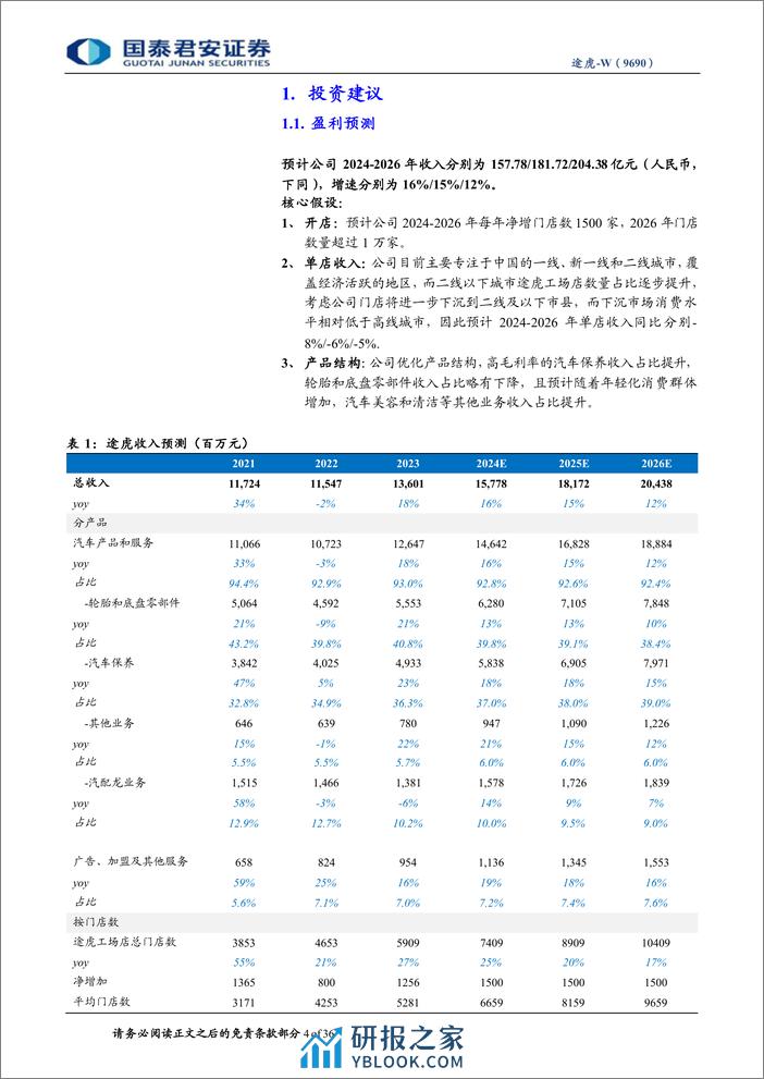 途虎-W(9690.HK)首次覆盖报告：O2O汽车服务龙头，成长飞轮加速-240406-国泰君安-36页 - 第3页预览图