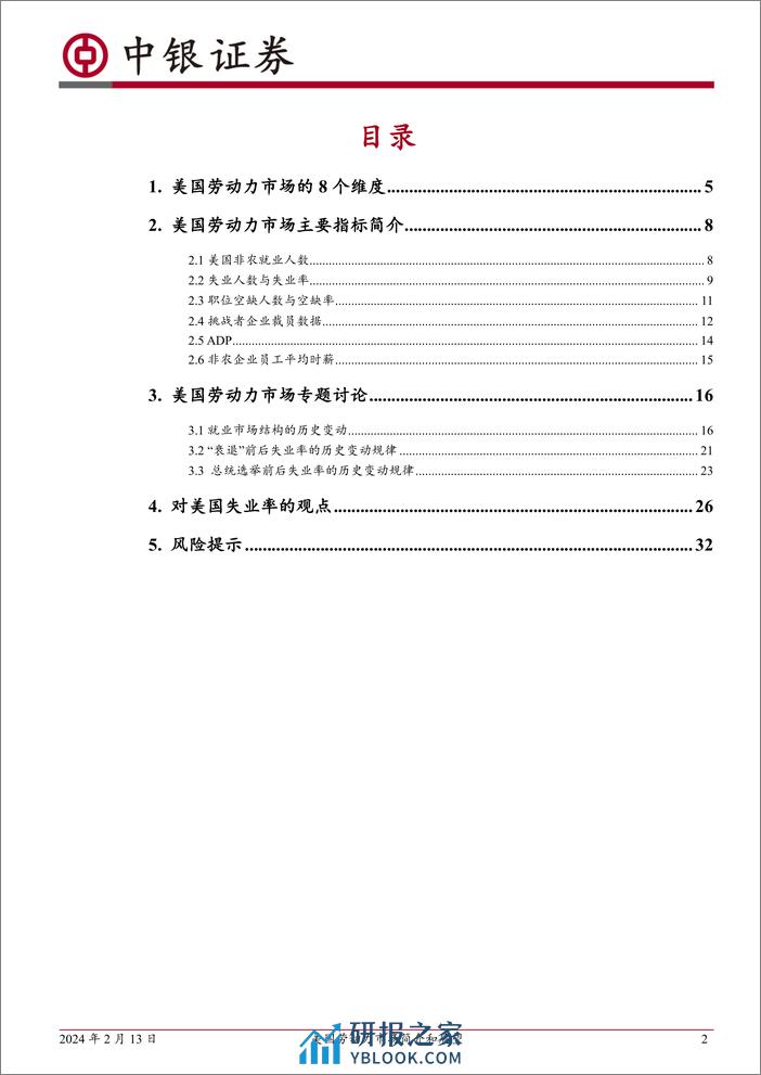 美国劳动力市场简介和展望-20240213-中银证券-34页 - 第2页预览图