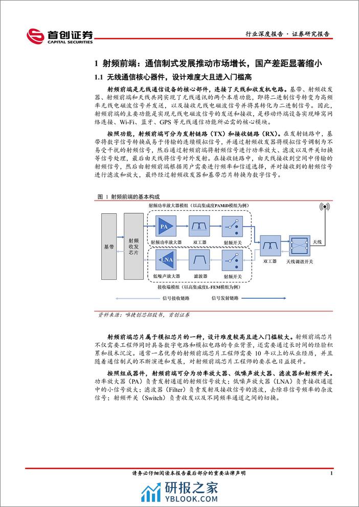 首创证券：电子行业深度报告-射频前端-终端厂商重启拉货-高端模组国产已突破 - 第4页预览图