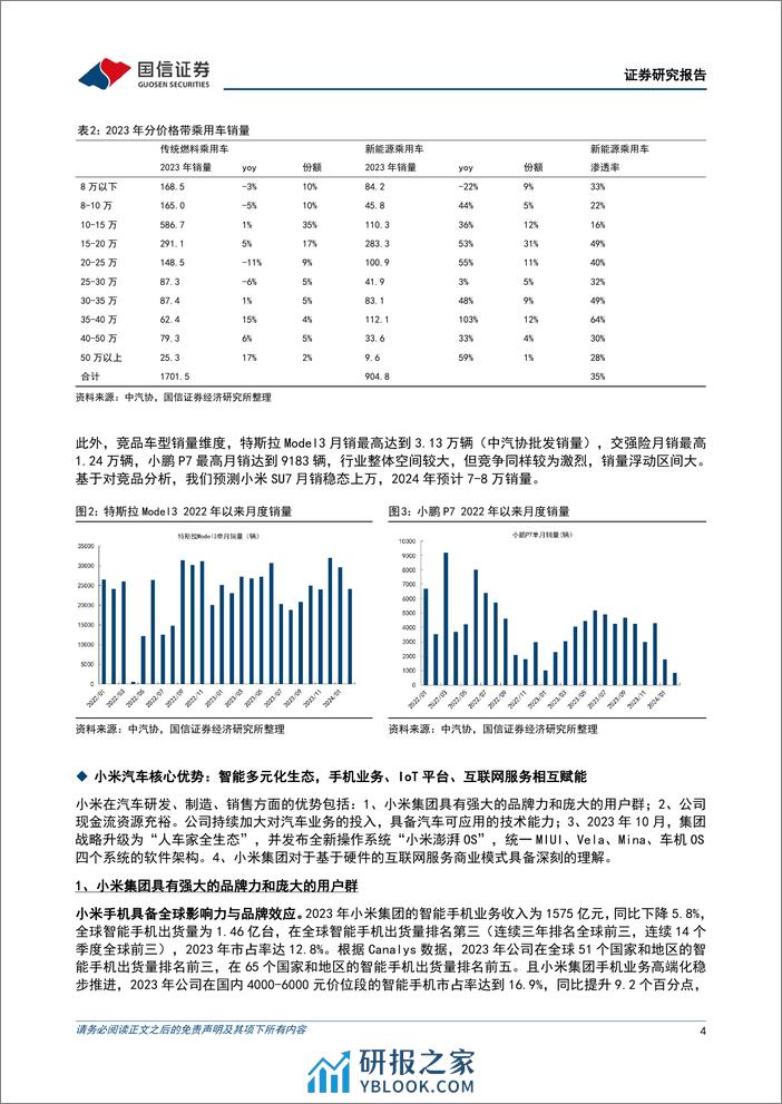 小米汽车系列二：首款纯电轿车上市并开启交付，打造人车家全生态-240407-国信证券-12页 - 第3页预览图