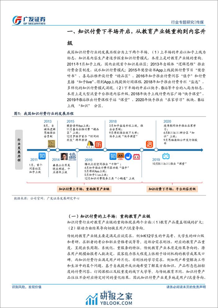 传媒行业广视角：知识付费下半场，从产业链重构到内容升级-广发证券 - 第6页预览图