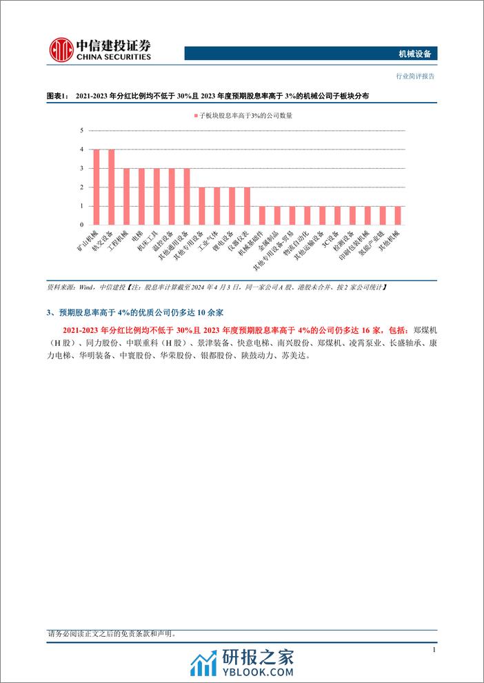 机械设备行业简评-股息率专题：机械板块高股息投资机会分析-240407-中信建投-11页 - 第2页预览图