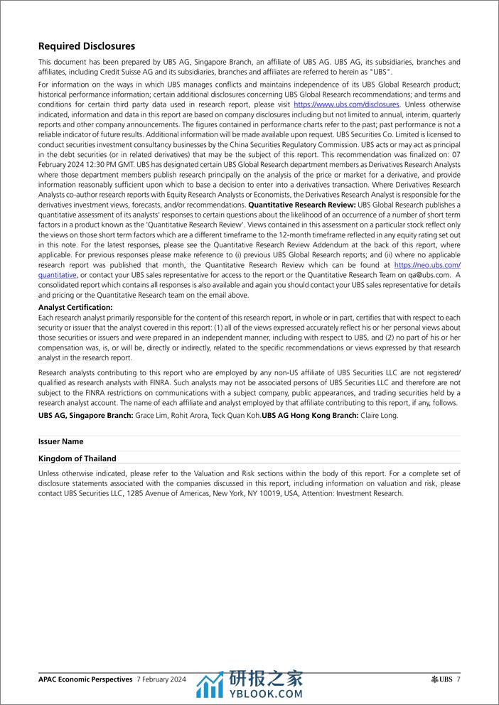 UBS Economics-APAC Economic Perspectives _BoT Dissent emerges, precursor ...-106398478 - 第7页预览图