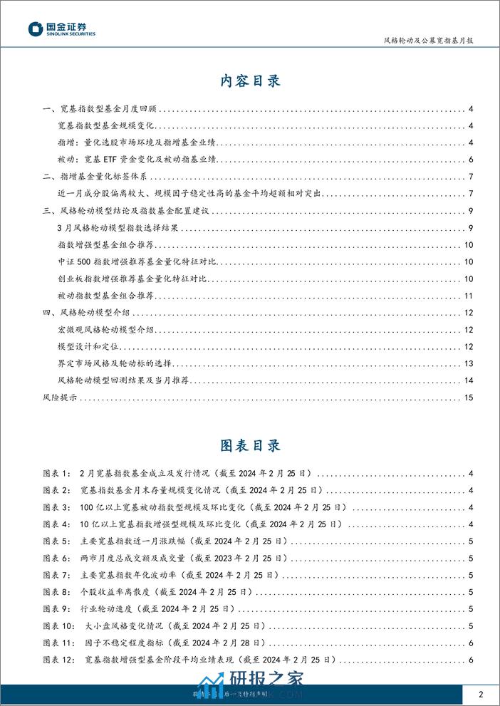 风格轮动及公募宽指基月报（2024年3月期）：风格向中大盘成长扩散-20240305-国金证券-16页 - 第2页预览图