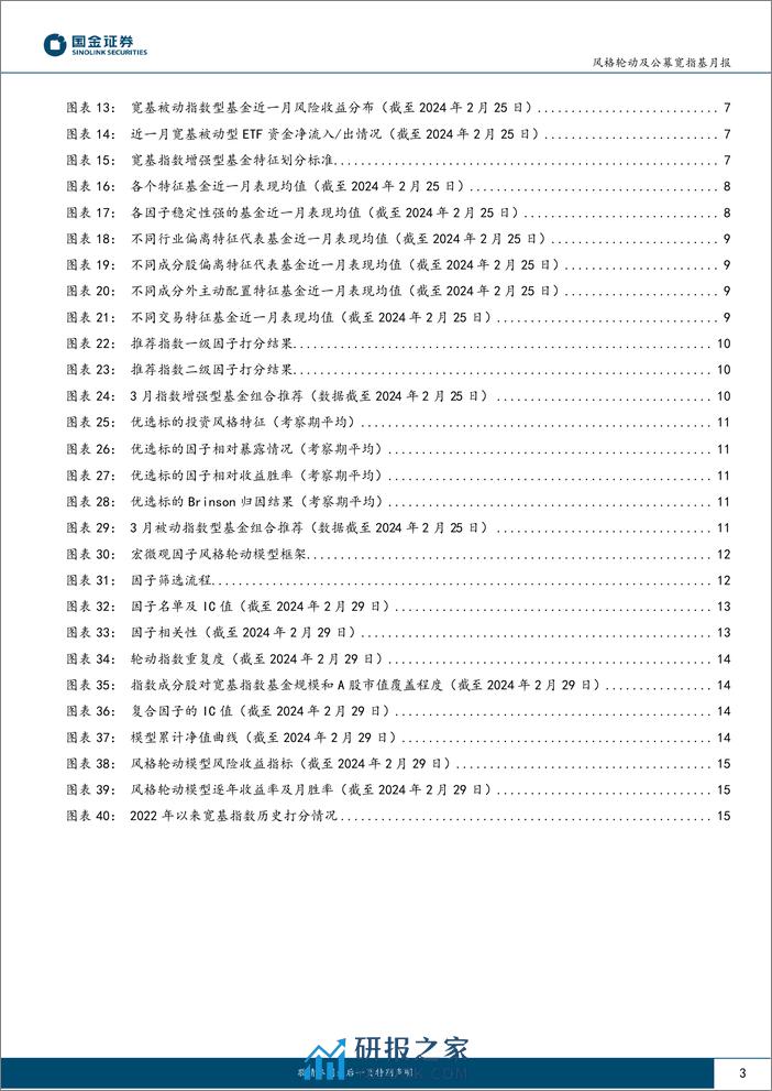 风格轮动及公募宽指基月报（2024年3月期）：风格向中大盘成长扩散-20240305-国金证券-16页 - 第3页预览图