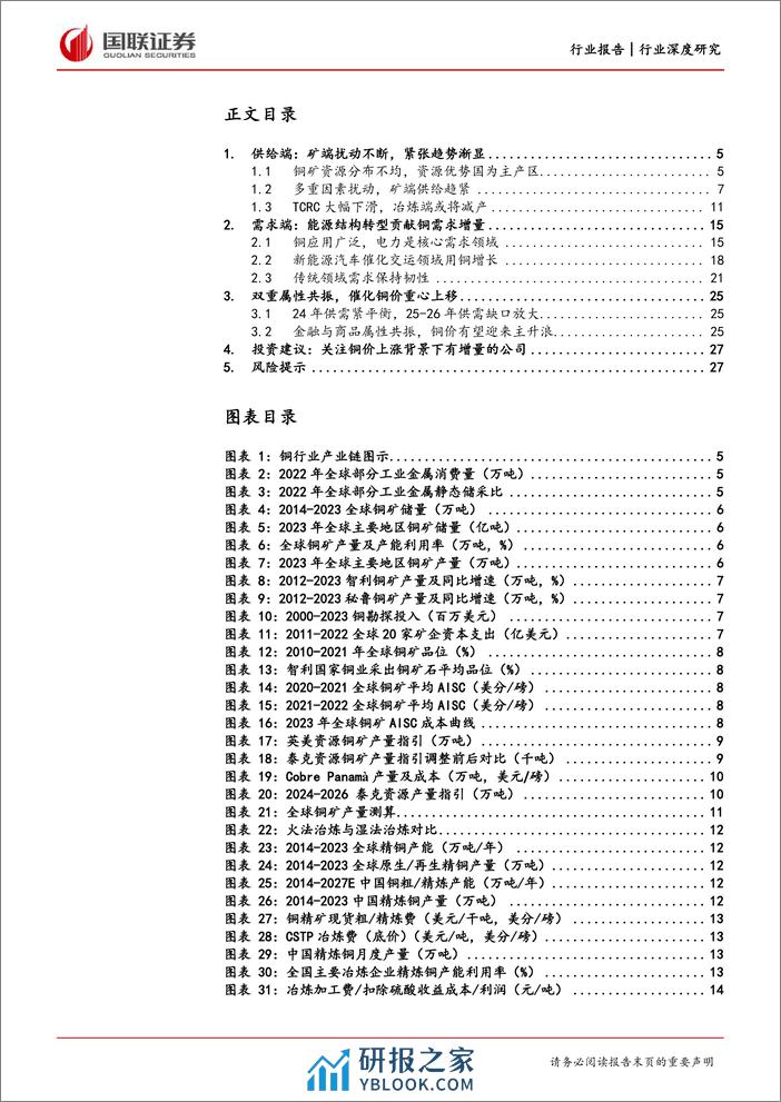 工业金属行业深度研究：矿端供给趋紧，铜价重心上移-240328-国联证券-29页 - 第3页预览图