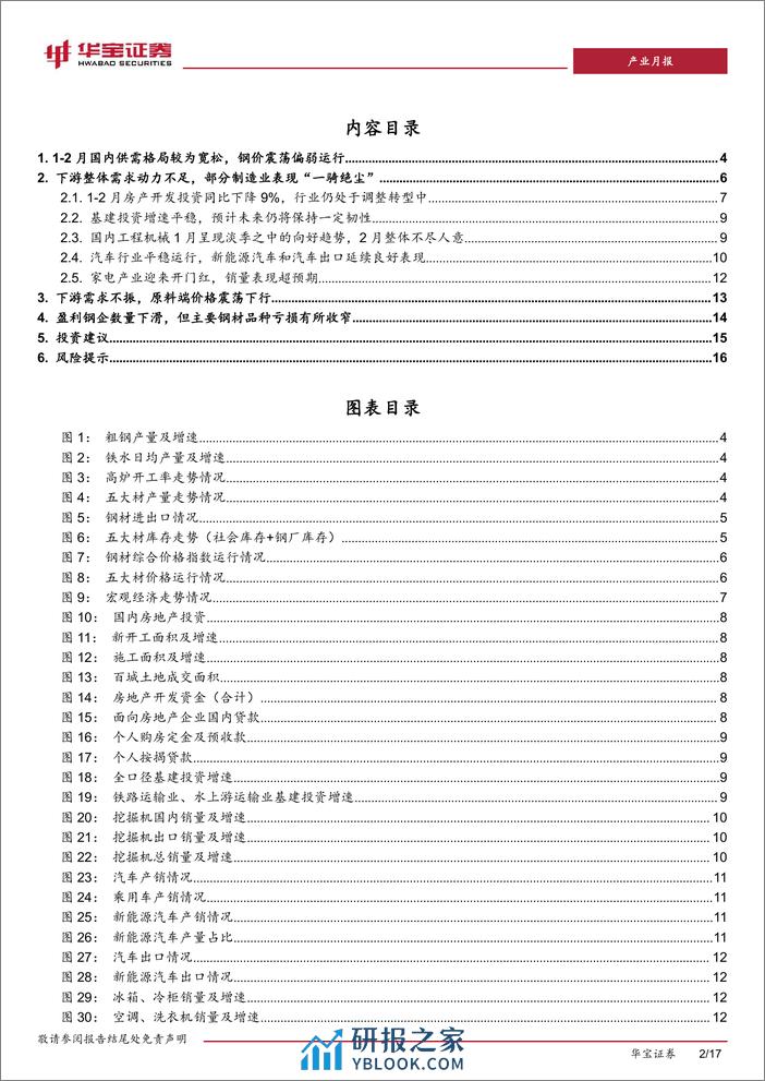 钢铁1-2月月报：1-2月国内供需格局较为宽松，钢价震荡偏弱运行-240322-华宝证券-17页 - 第2页预览图