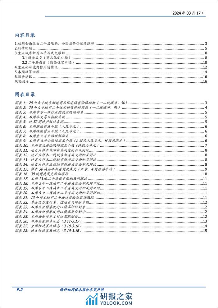 房地产开发行业2024W11：杭州全面退出二手房限购，2月全国房价延续跌势-240317-国盛证券-17页 - 第2页预览图