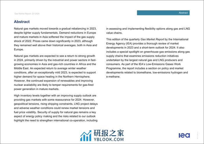 IEA：2024年第一季度天然气报告 - 第3页预览图