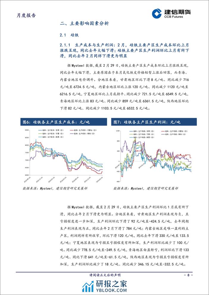 铁合金月报：供过于求状态未改，但成本端支撑较强，预计3月双硅价格或将震荡运行-20240301-建信期货-18页 - 第8页预览图