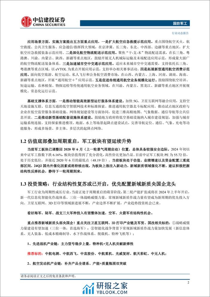 国防军工行业：低空经济政策频出，继续推荐新域新质投资机会-240331-中信建投-24页 - 第4页预览图