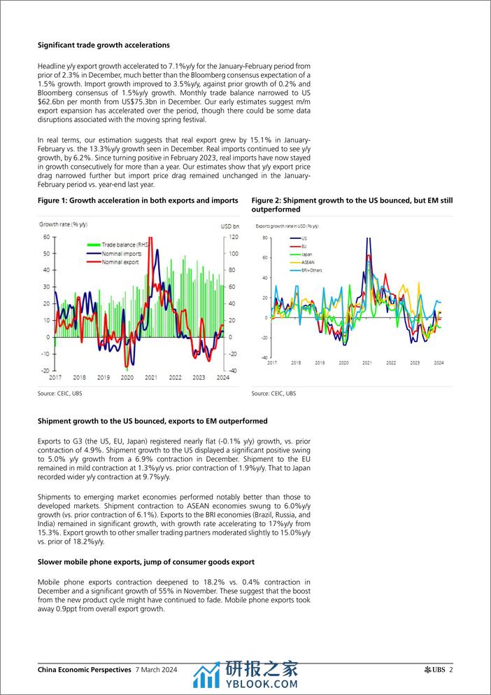 UBS Economics-China Economic Perspectives _A positive surprise from trade ...-106914050 - 第2页预览图