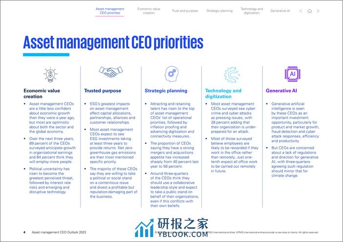 2023年全球资产管理行业首席执行官(CEO)展望报告-毕马威 - 第4页预览图
