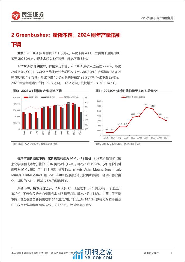 真“锂”探寻系列11：澳矿23Q4跟踪：扩产爬坡+控本是“关键词”-20240221-民生证券-20页 - 第5页预览图