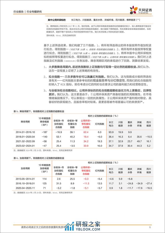 环保行业天风公用环保二月可转债报告：降息周期下，哪些高股息资产更具优势？-240309-天风证券-20页 - 第6页预览图