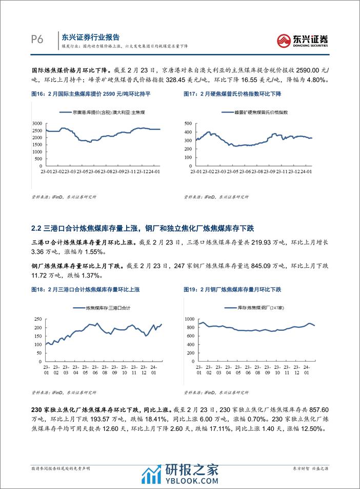 煤炭行业报告：国内动力煤价格上涨，六大发电集团日均耗煤需求量下降-20240305-东兴证券-10页 - 第6页预览图