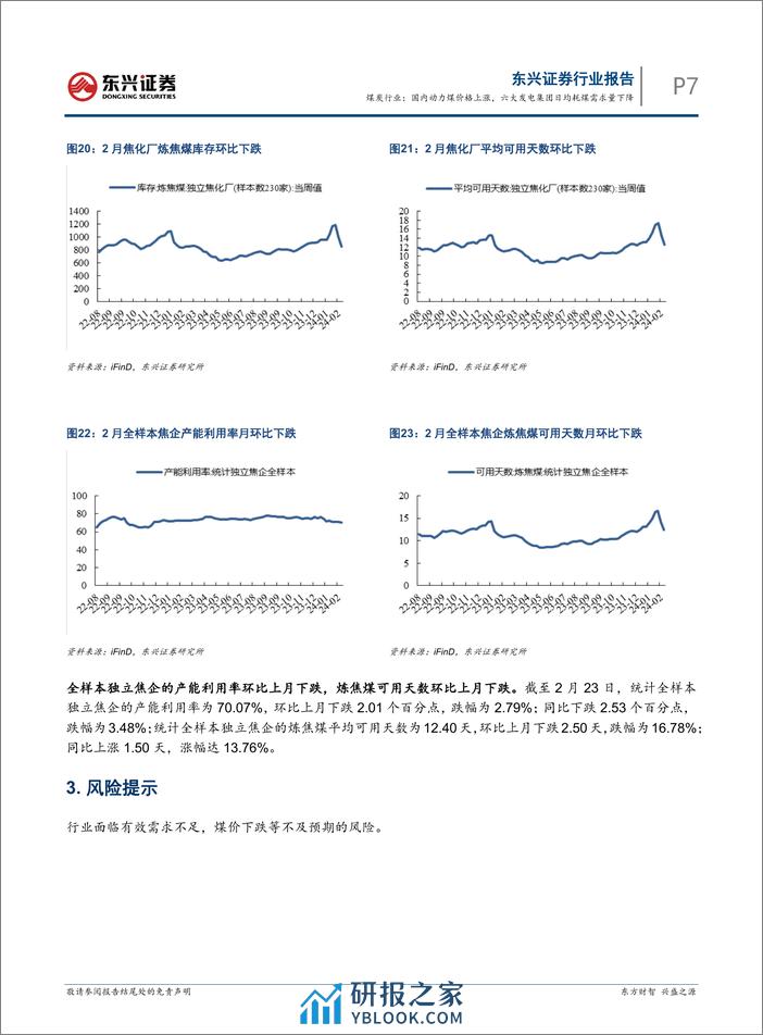 煤炭行业报告：国内动力煤价格上涨，六大发电集团日均耗煤需求量下降-20240305-东兴证券-10页 - 第7页预览图